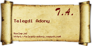 Telegdi Adony névjegykártya